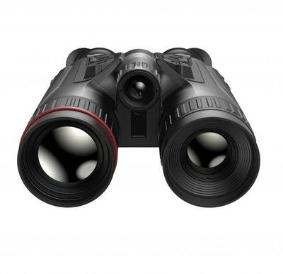 ELITE HIKMICRO Habrok Pro HQ50L multi-spectrum thermal binocular with 50mm lens, 4K optical camera, laser rangefinder, and harness.