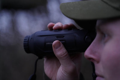 ELITE HIKMicro Lynx Pro 2.0 15mm thermal monocular for night vision and scope use, showing the device with its lens and display screen.