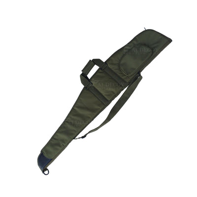 Fairfax padded rifle slip with scope compartment, soft protective case for firearm and scope storage.