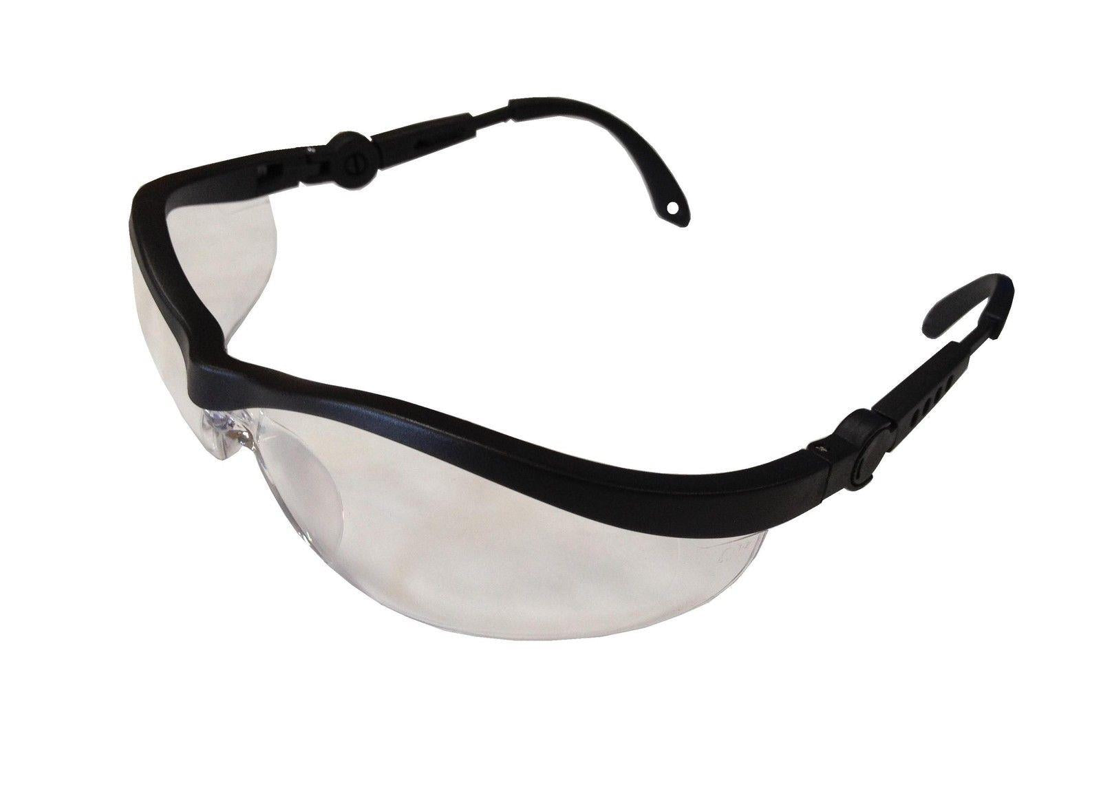 Clear Fairfax shooting safety glasses with impact-resistant lenses and adjustable arms for eye protection during shooting activities.