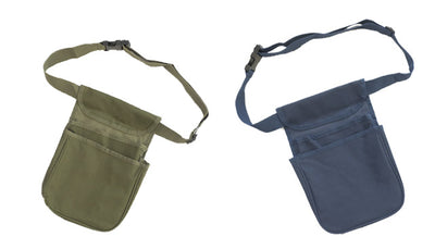Green Fairfax cartridge pouch showing multiple compartments and sturdy zipper closure for ammunition storage.