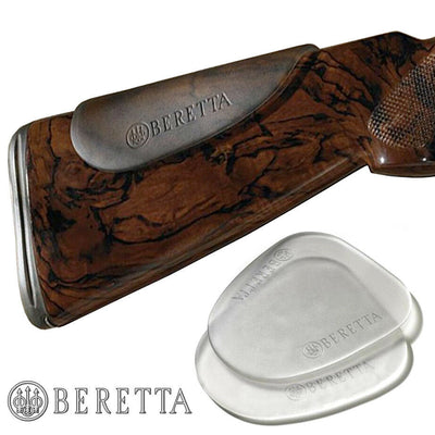 Black GMK BERETTA Gel-Tex Cheek Protector, 6mm thick, designed for comfortable fit and enhanced shooting stability.