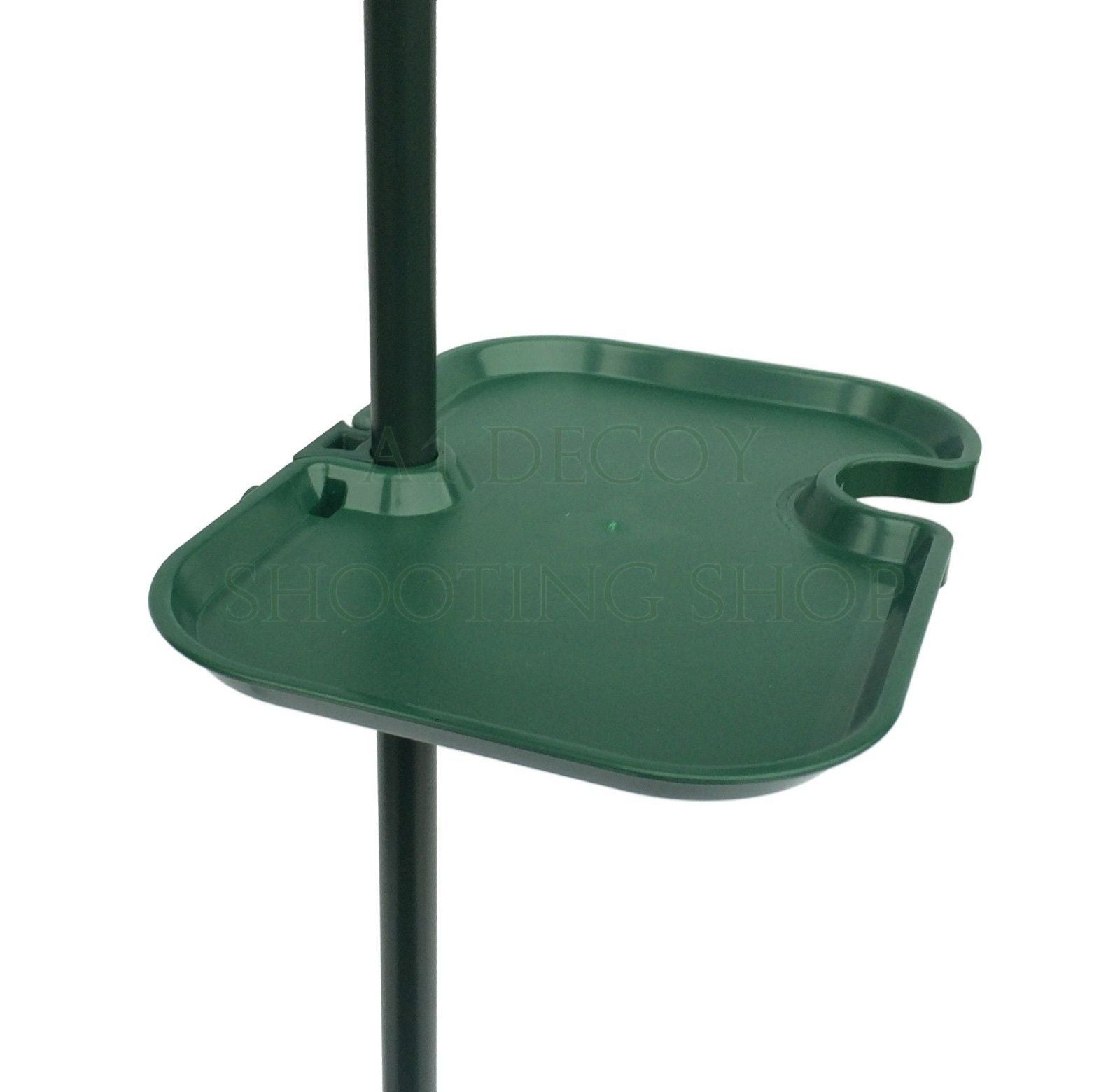 GMS Hide Pole Tray Table with wooden surface and sturdy metal frame, designed for convenient storage and organization.