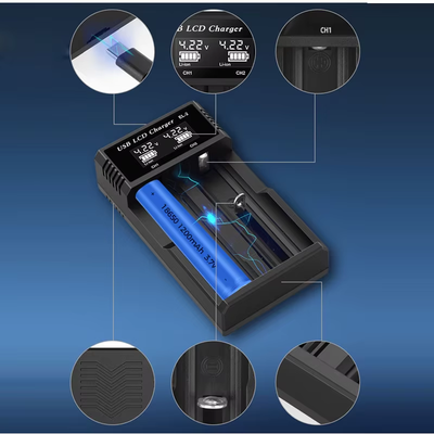 USB LCD Battery Smart Charger 18650 AA