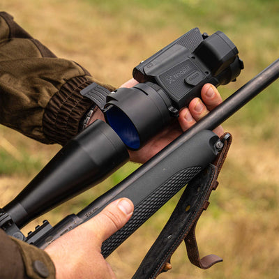 Hawke NocPix MATE H38R thermal clip-on attachment with LRF, 640x512 resolution, 15mK sensitivity, 12um for night vision.