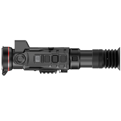 Hawke NocPix RICO2 L42R thermal rifle scope with 42mm lens, LRF, ballistic calculations, 384x288 resolution, and 12um sensor.
