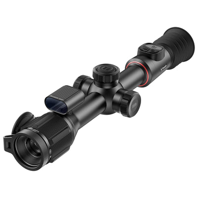 Hawke NocPix Bolt P25R thermal rifle scope with 1300m detection, laser rangefinder, and Reality+ AI technology.