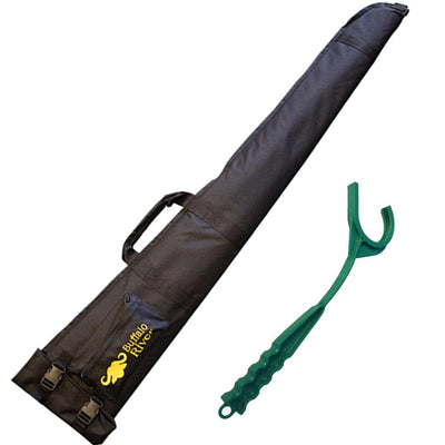 Black Highland Buffalo River Field Shotgun Slip, 52-inch, with a free clay thrower, designed for secure firearm storage and transport.