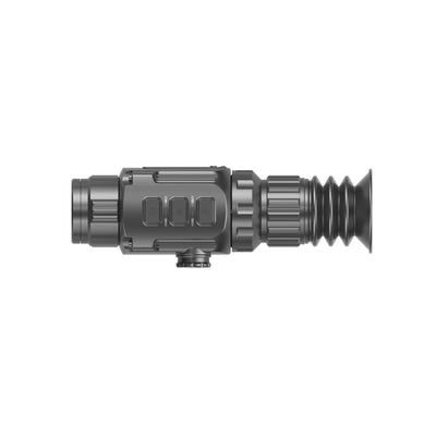 Highland Ex Demo Iray Infiray thermal rifle scope SCP19, black with digital display and adjustable zoom for hunting or shooting.