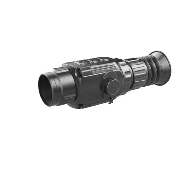 Highland EX DEMO IRay Infiray thermal rifle scope SCP19 mounted on a firearm, showcasing its compact design and thermal imaging capabilities.