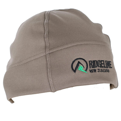 Highland Ridgeline Baltic beanie in heather brown, soft knit fabric with a snug fit and ribbed design for warmth and comfort.