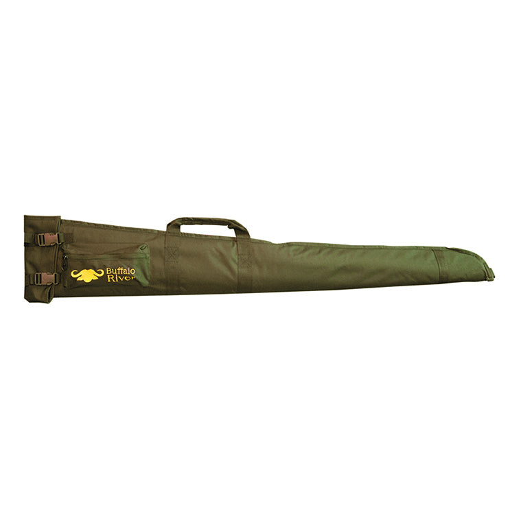 Highland Buffalo River field shotgun slip in green, 52-inch protective case with padded interior for firearms storage.