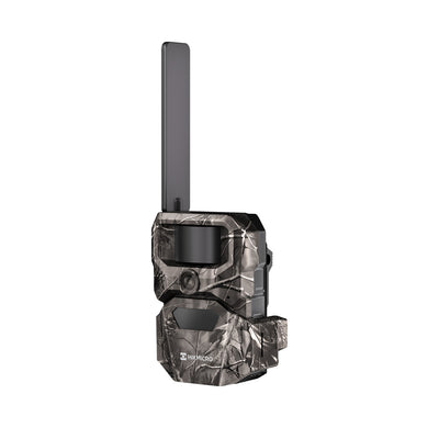 ELITE HIKMICRO T16 940nm night vision trail camera capturing wildlife activity with infrared LEDs in outdoor setting.