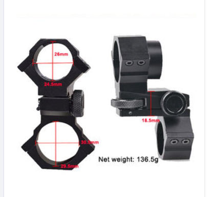ADJUSTABLE WINDAGE AND ELEVATION TORCH MOUNT FOR A SCOPE 25MM  OR 30MM