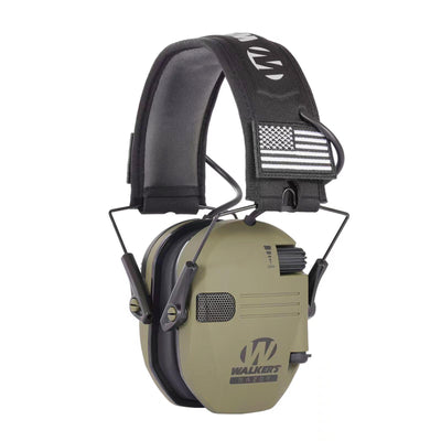 WALKERS GREEN SHOOTING EAR PROTECTION SAFETY ELECTRONIC EARMUFFS