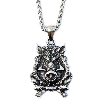WILD BOAR PENDANT AND CHAIN