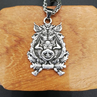 WILD BOAR PENDANT AND CHAIN