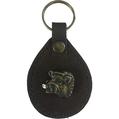 LEATHER BOAR KEY CHAIN