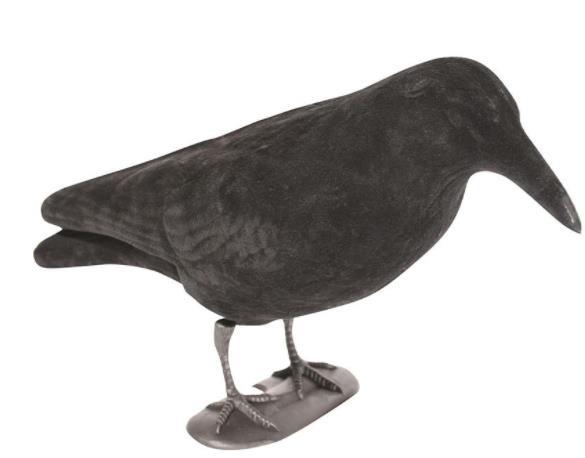 Jack Pyke Flocked Full Body Crow Decoy with Legs and Pegs – Realistic Corvid for Pigeon Shooting & Vermin Control