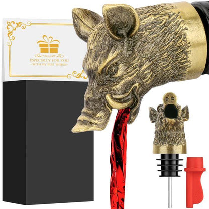 Wild Boar Head Wine Pourer & Stopper