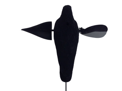 Air Pro Crow Decoy with Spinning Wings – Flocked Motion Decoys for Magnets & Bouncers