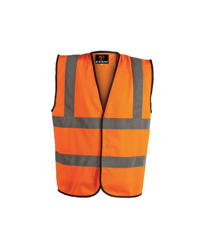 HIGH VISIBILITY BLAZE ORANGE SITE GILLIET JACKET WITH REFLECTIVE STRIPS