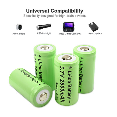 4 X CR123 RECHARGEABLE BATTERIES