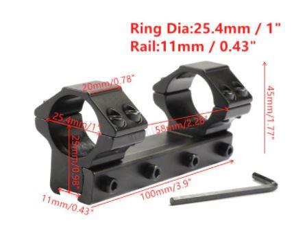 ONE PIECE DOVETAIL RAIL 25.4MM