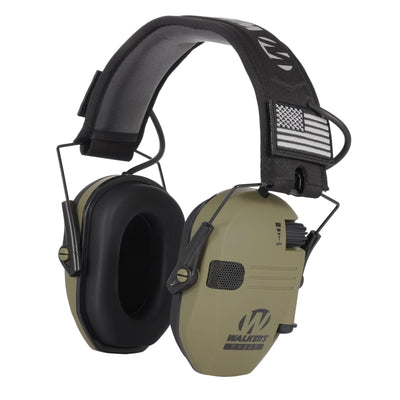 WALKERS GREEN SHOOTING EAR PROTECTION SAFETY ELECTRONIC EARMUFFS