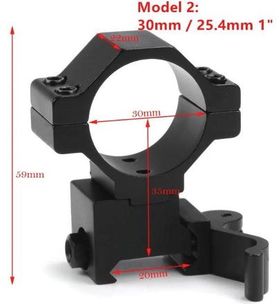 Quick Release Scope Mounts 25.4mm/30mm