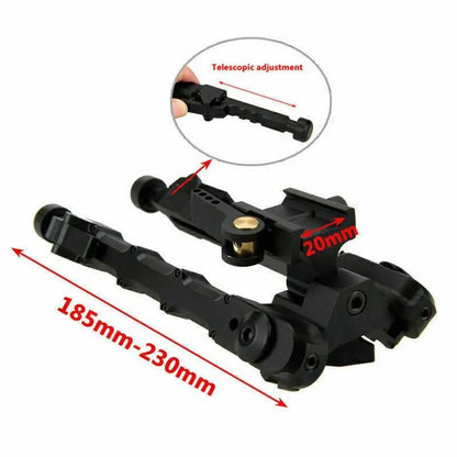 Adjustable Tactical Bipod Picatinny Rail QD Flat Mount