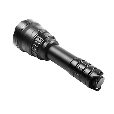Black flashlight on a white background