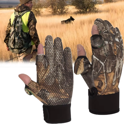 Camo Gloves Removable Fingertips