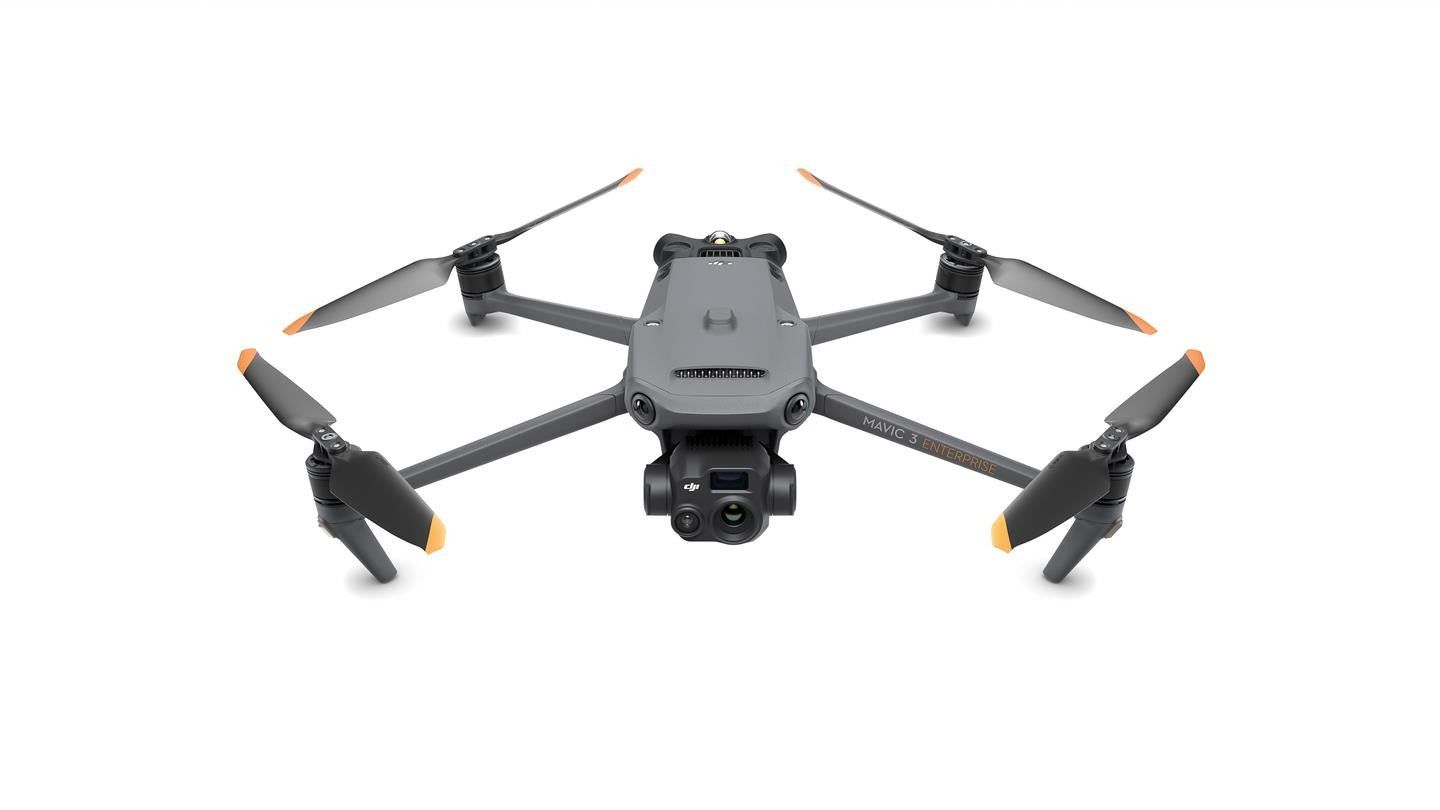Midwhich DJI Mavic 3T Thermal Drone with camera and propellers, showcasing its compact design and thermal imaging capabilities.