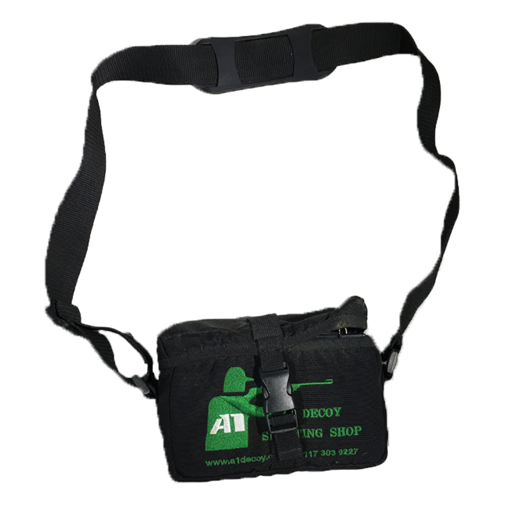 Monica 7/8AH batteries stored in a black battery bag, designed for secure transport and protection of rechargeable batteries.
