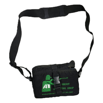 Monica 7/8AH batteries stored in a black battery bag, designed for secure transport and protection of rechargeable batteries.