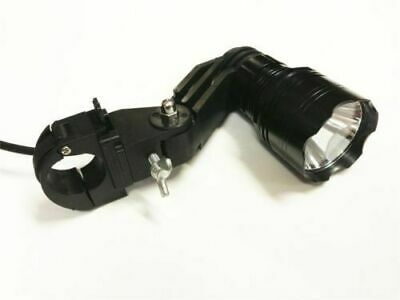 Handheld and scope-mounted LED CREE T6 hunting torch kit by MONICA, featuring bright flashlight with adjustable focus for outdoor use.