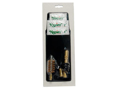 Napier Pull Through Kit with 20g and 12g containers, featuring fishing line and tools in a compact kit for fishing.