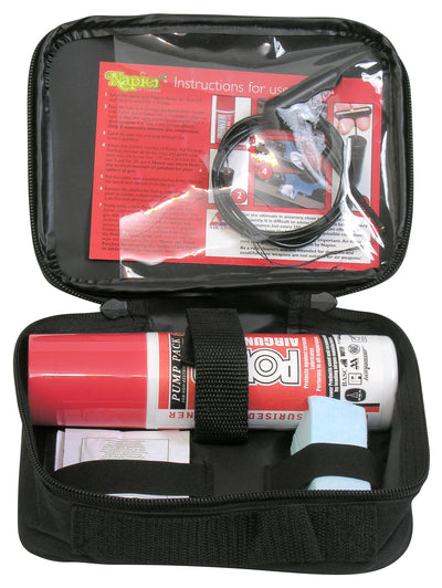 Napier Air Gun Pull Through Cleaning Kit with brushes and tools for firearm cleaning and maintenance.