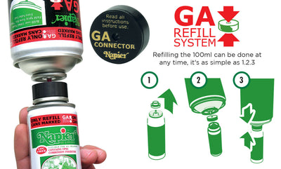 NAPIER Gun Cleaner 750ml spray bottle with nozzle, used for cleaning firearms and gun parts.
