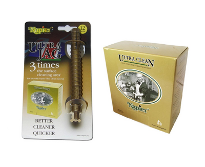 Napier Ultra Clean Combo Kit with cleaning tools and products for vehicle maintenance, featuring the Napier brand logo.
