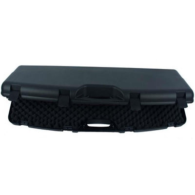 Range shotgun and breakdown rifle hard case, durable black protective storage case for firearms and accessories.