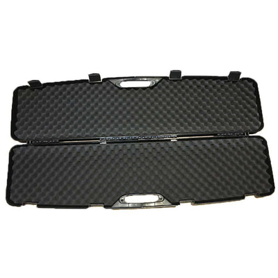 Range single rifle egg foamed-lined hard case with secure handle and protective interior, designed for firearm storage and transport.