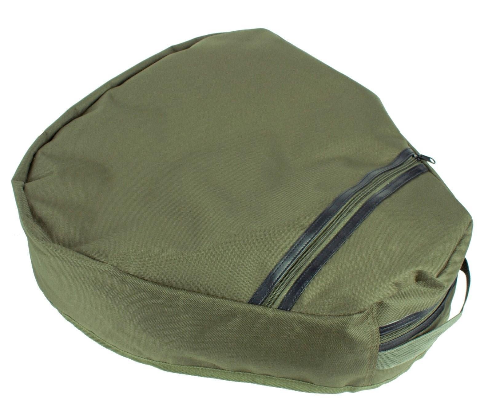 Unfilled green high seat cushion from RANGE, shown with its soft, textured fabric and ergonomic shape for comfortable seating.