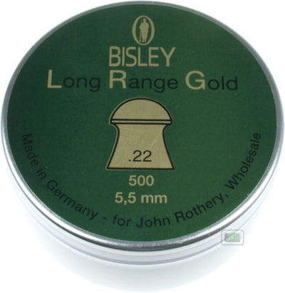 Rothery Bisley Pellets 0.22 Magnum airgun pellets displayed in packaging with branding visible.