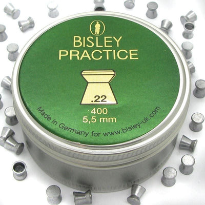 Rothery BISLEY pellets for air rifles, 0.22 Magnum caliber, close-up of pellets arranged in a row.