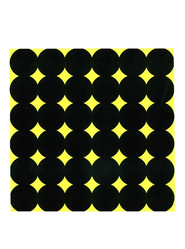 Self-adhesive Birchwood Casey Shoot-N-C targets with bright, easy-to-see aiming points for shooting practice and target shooting.