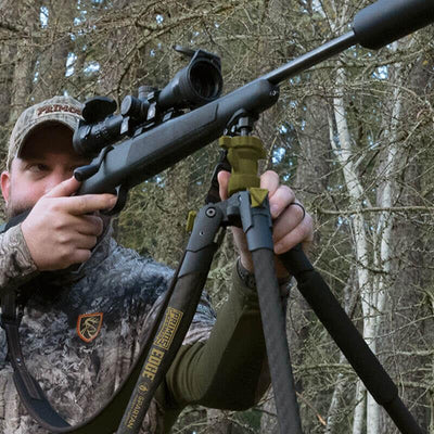 ROTHERY Edge carbon fiber tripod shooting stick by Primos, lightweight and sturdy with adjustable legs for hunting or outdoor support.