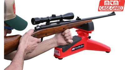 Rothery MTM front rifle rest for stable firearm shooting and precision target practice on a sturdy support.