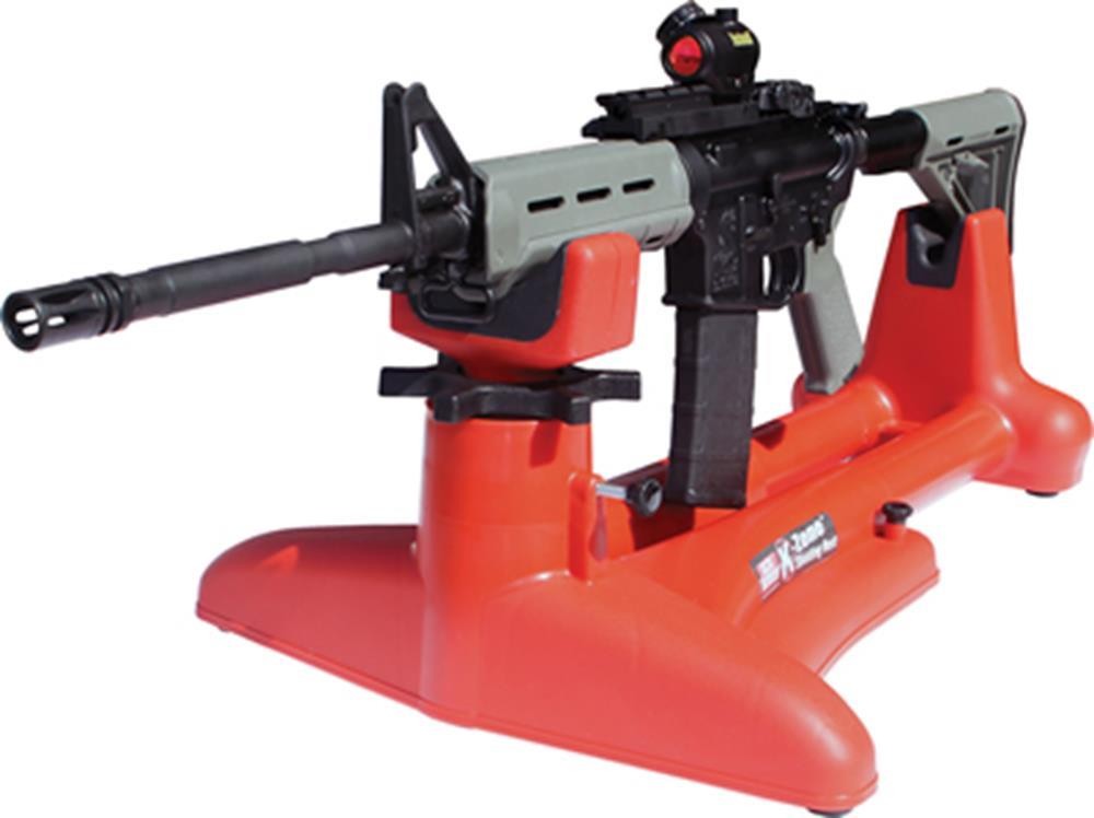 Rothery MTM K-Zone shooting rest with adjustable support and sturdy construction for firearm stability during shooting.